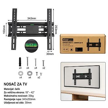 Naslov: Nagibni zidni nosač za TV, 15–42 inča 2389224-A Opis