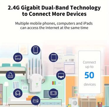 Modemlər və şəbəkə avadanlıqları: Wifi siqnal guclendiriciler OEKE firmasi 1200Mbps Dual Band Wi-Fi — 12