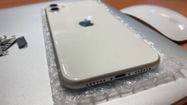 iphone x qiymetleri: IPhone 11, 128 ГБ, Белый, Битый, Беспроводная зарядка, Face ID