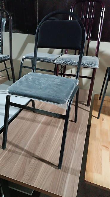 Ofis və oyun kresloları: Metall karkaslı yumşaq oturacaqlı stullar - Material: toz boya ilə — 3