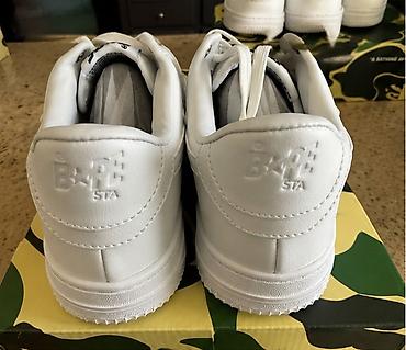 trap star: Кроссовки A Bathing Ape (BAPE) BAPE STA Low, полностью белые. - Верх — 1
