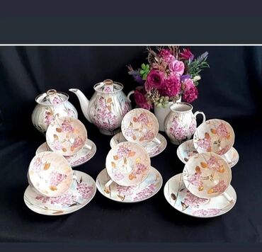 sud qabı: Çay dəsti, rəng - Ağ, Farfor