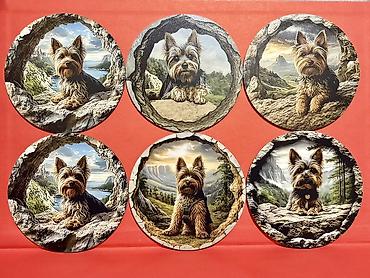plasmas qutu: Məhsul: Yorkshire terrier temalı dəyirmi stəkanaltılar dəsti - — 1