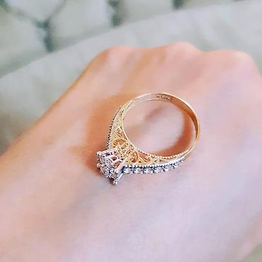Zərgərlik əşyaları: Nişan, Üzük, Swarovski, Sarı qızıl, 585 Əyar — 7