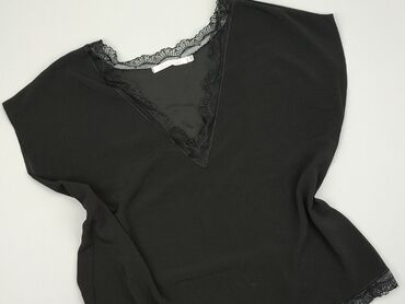czarne bluzki na krótki rękaw: Blouse, M (EU 38), condition - Very good
