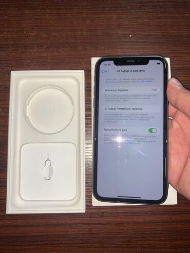 ayfon 2 ci əl ideal vəziyyətdə: IPhone 11, 64 ГБ, Черный, Кредит, Отпечаток пальца, Беспроводная зарядка