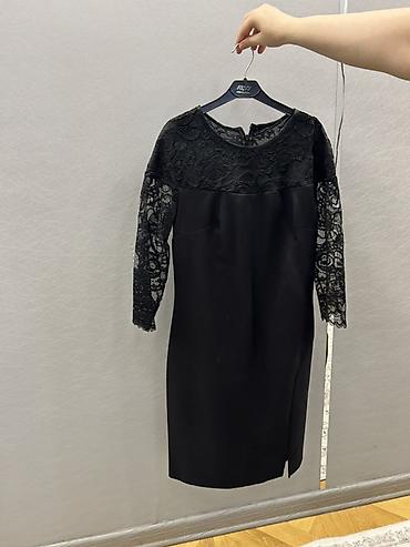 kicik qara don: M RAZMER REAL ALICILAR YAZSIN Qara zərif qadın paltar - Model: midi — 1