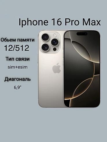 IPhone 16 Pro Max, Б/у, 512 ГБ, Natural Titanium, Зарядное устройство, Защитное стекло, Чехол, 89 %