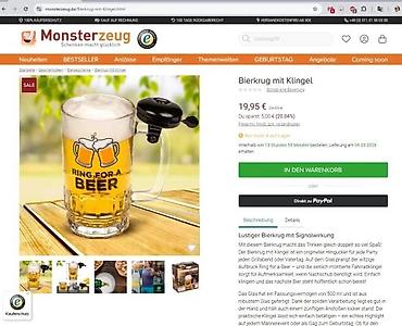 Čaše: Kriger krigla za pivo sa zvonom – 0,5 l - Staklena krigla zapremine — 5