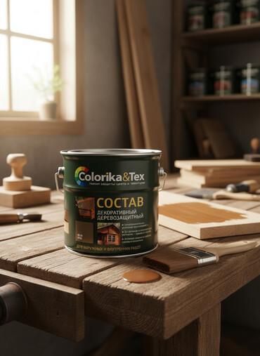 полимерное покрытие: Декоративное деревозащитное средство Colorika&Tex предназначено