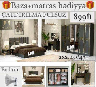 mebel aliram: *Yataq dəsti* *Sifarişlə və yeni* Qiymət : *899₼* Dəstə daxildir