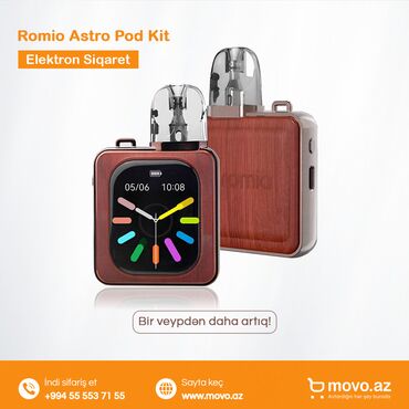 Qəlyan, vayp və aksesuarları: 📦 Elektron Siqaret Romio Astro Pod Kit | SE-001 Bir veypdən daha