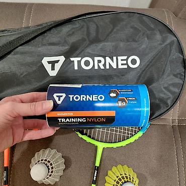 теннис цена: Набор для игры в бадминтон Torneo В наборе: 2 ракетки, 4 воланчика и — 3