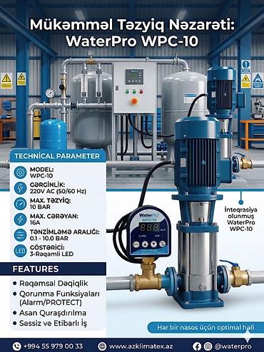 su nasoslarl: Təzyiq Relesi 10 bar WaterPro WPC-10 Rəqəmsal Təzyiq Kontrolleri Su — 1