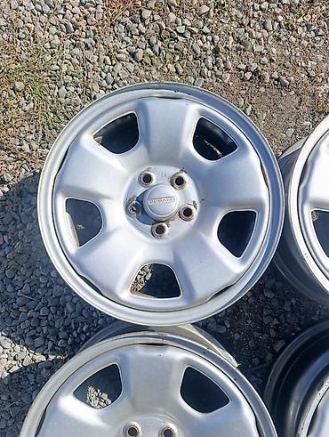 Диски: Железные Диски R 15 Subaru, Комплект, отверстий - 5, Б/у — 4