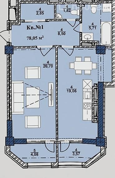 brk group: 2 комнаты, 78 м², 12 мкр Элитка, 12 этаж, Евроремонт — 10