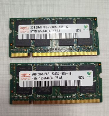 ddr2 2gb 6400: Operativ yaddaş (RAM) Hynix, 2 GB, < 1333 Mhz, DDR2, Noutbuk üçün, İşlənmiş