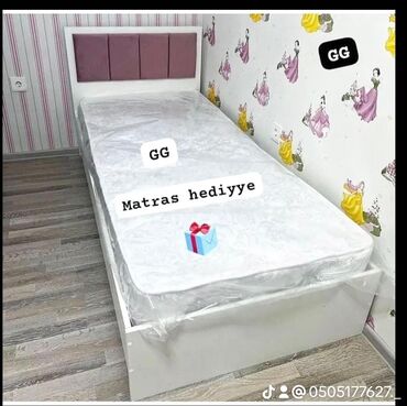 Çarpayılar: Yeni, Təknəfərlik çarpayı, Bazalı, Matras ilə, Azərbaycan — 11