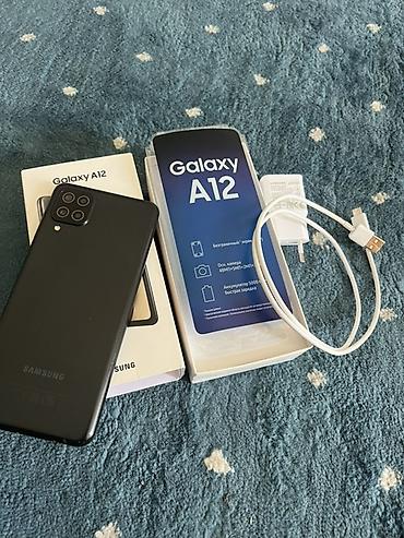 Samsung: Samsung Galaxy A12, Б/у, 64 ГБ, цвет - Черный, 2 SIM — 1
