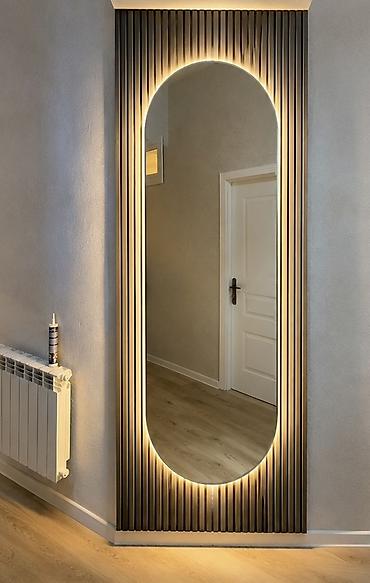 ucuz su çənləri: Güzgü Divar üçün, Oval, Dekorativ, Arxa işıqlı — 1