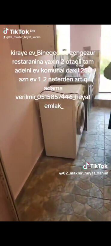 Uzunmüddətli kirayə evlər: 60 kv. m, 1 otaqlı, Telefon, İnternet, Qaz — 2