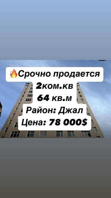 Продажа домов: 2 комнаты, 64 м², Элитка, 10 этаж, ПСО (под самоотделку)