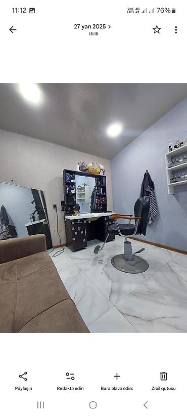 salon stulu: Bərbər/xair qəbulu üçün tam təchizatlı salon yeri Buzovna Laçın — 1
