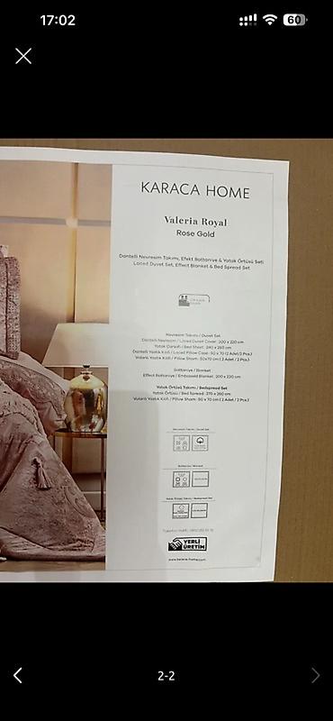 Постельное белье: KARACA HOME – Valeria Royal, Rose Gold Zərif naxışlı, dəbdəbəli yataq — 2
