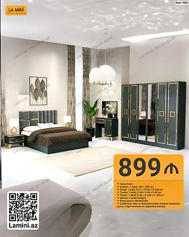 Ev üçün mebel: LA MINI – Yataq Dəsti (Kod: 1960) Komplekt və ölçülər: - Çarpayı: 1 — 1