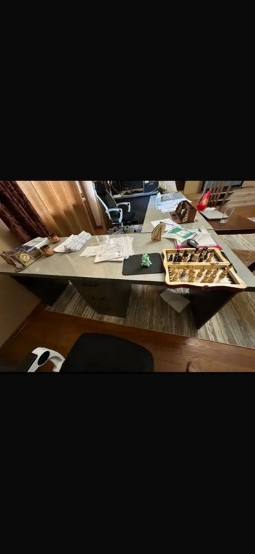 тандем офисная мебель: Офисный стол, Нерегулируемый, цвет - Серый, Прямоугольный, ЛДСП