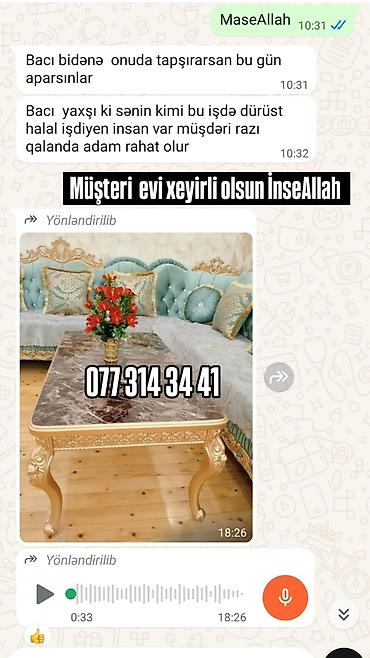 Barokko üslubunda dəst: künc divan və mərmər naxışlı masa - Üslub