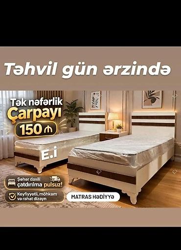 tek qrafat: Tək nəfərlik çarpayı – 150 AZN Müasir və zövqlü dizayna malik tək — 1