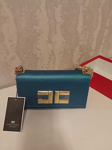 jw pei: Elisabetta Franchi çiyin çantası - Rəng: dəniz mavisi - Material — 3