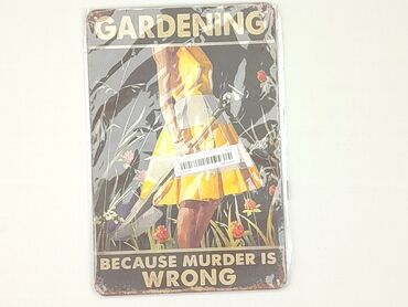 Używany, ale w idealnym stanie metalowy szyld z napisem "GARDENING
