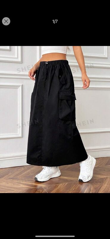черная юбка карандаш: Юбка, Модель юбки: Карго, Макси