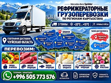 Рефрижераторные грузоперевозки по Кыргызстану 🚛❄️ Перевозим грузы с at lalafo.kg Рефрижераторные грузоперевозки по Кыргызстану 🚛❄️ Перевозим грузы с