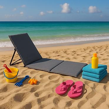 prohrom: Ležaljka sklopiva za plažu 150x52 cm – siva, model LP-720000S-310 — 1
