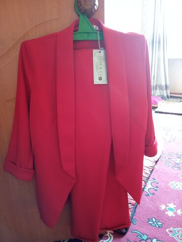 пиджак красный: Костюм с шортами, Пиджак, Шелк, XL (EU 42)