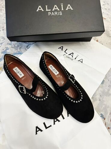 кожаные балетки: Туфли, 39.5, Alaïa, Новый, цвет - Черный, Самовывоз, Платная доставка
