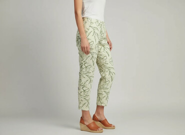 spódnice plisowane midi w kwiaty: Material trousers for women, size S
