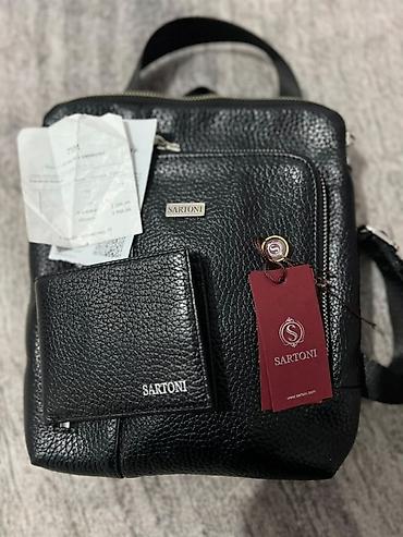 тактический ремень: Мужская сумка через плечо SARTONI + кошелёк SARTONI - Материал — 1