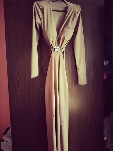 crne rolke: Ženske haljine – set od 4 modela 1) Elegantna bež maxi haljina - Dugi — 1