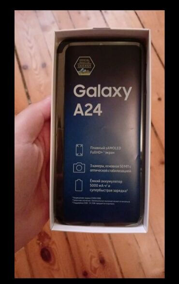 telefon yevlax: Samsung Galaxy A24 4G, 128 GB, rəng - Qara