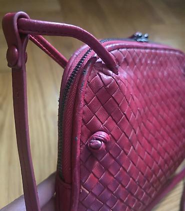 Torbe: Bottega Veneta Nodini crvena kozna torba sa dugačkim kaišem. Crossbody — 7