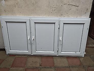 Ağ rəngli 3 bölməli plastik pəncərə bloku - Material: PVC (ağ) -
