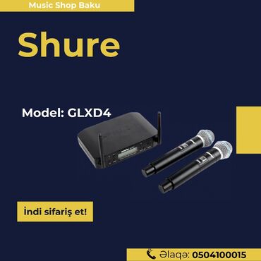 shure: Shure karaoke mikrofon Model: GLXD4 Satış qiyməti: 250 azn Endirimli