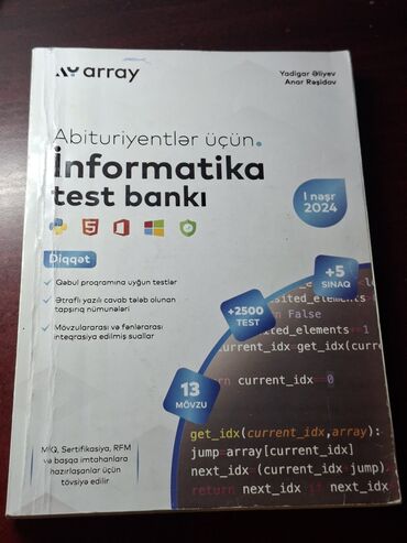informatika 7 ci sinif pdf: Məhsul: “Abituriyentlər üçün İnformatika test bankı” (Array nəşri, 1
