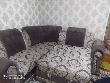 изготовление мебели бишкек: Угловой диван, цвет - Коричневый, Б/у