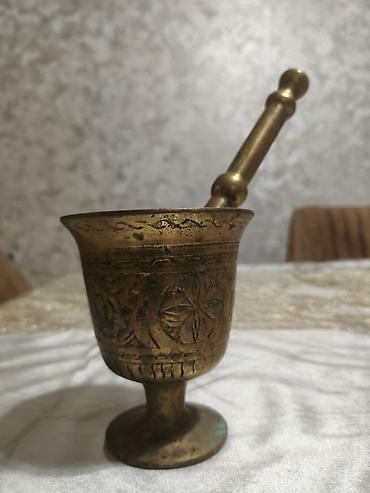 mis samovarlar: Misin və ya bürüncdən hazırlanmış dekorativ həvəng və dibək dəsti — 3
