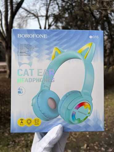 наушники детские с ушками: Беспроводные наушники BOROFONE BO15 Cat головные синий Беспроводные
